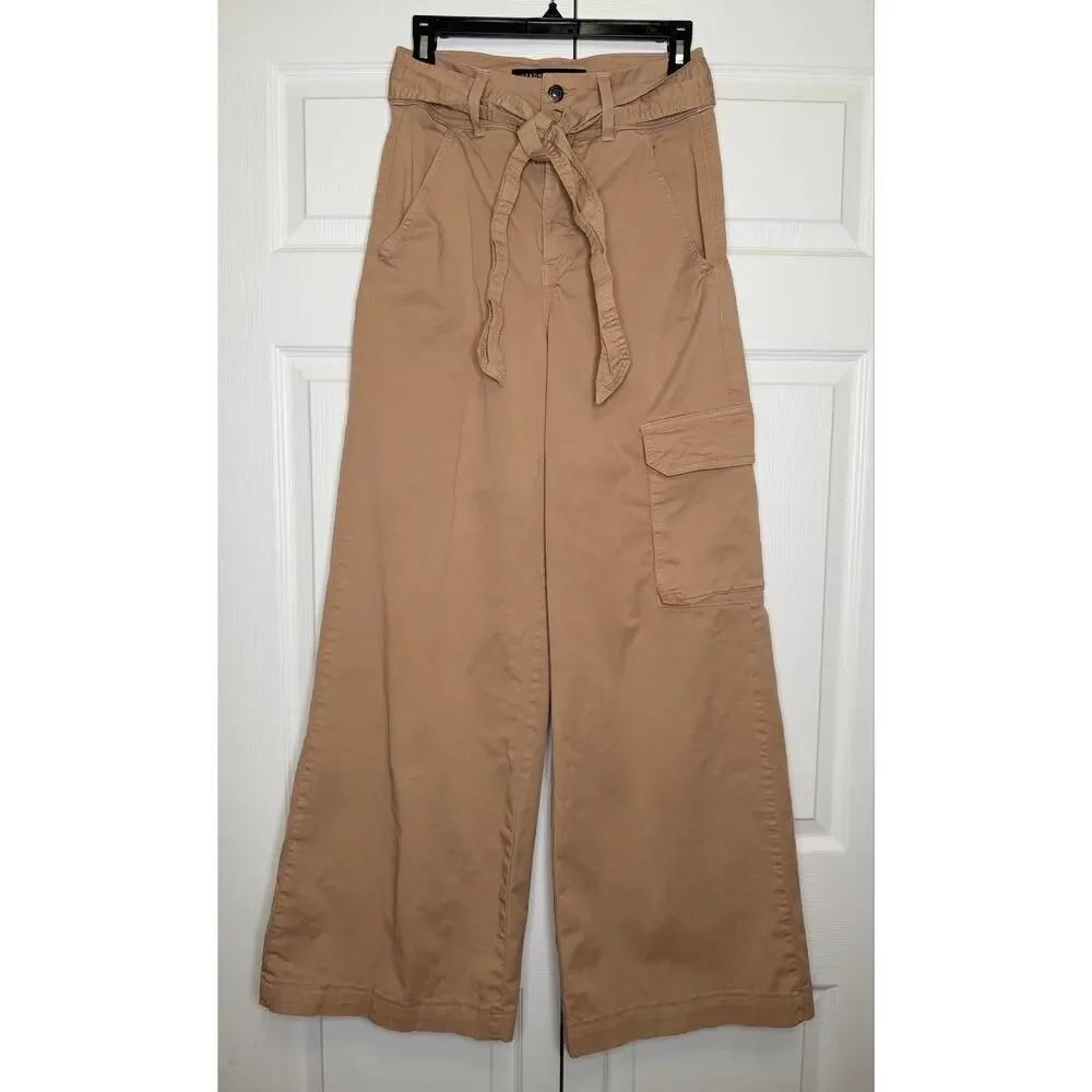 Veronica Beard Women’s Belisa Wide Leg High Rise Jeans Pants Wash Mushroom Sz 26